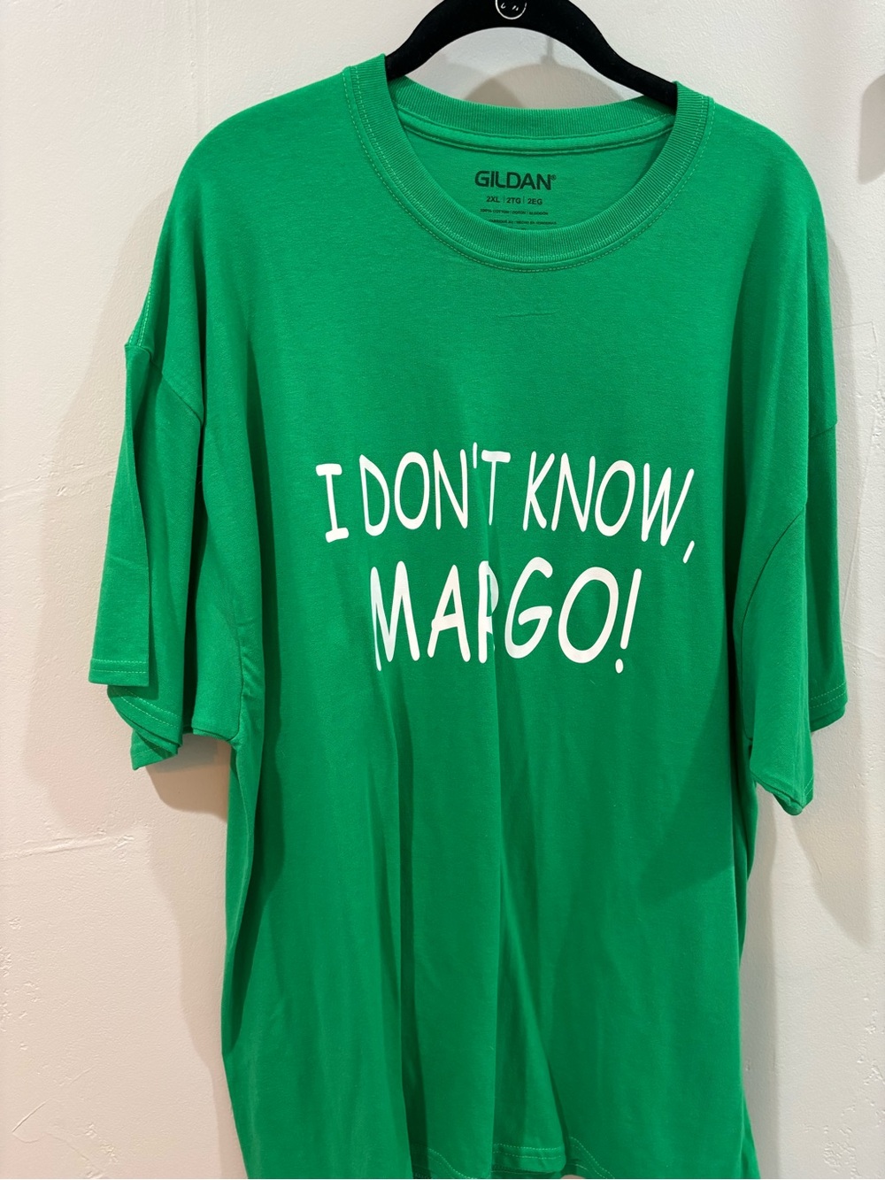 Gildan Bright Green Crewneck T-Shirt with Black Neck Print